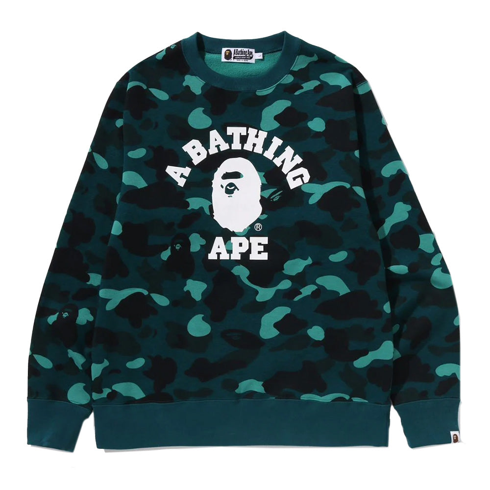 A Bathing Ape Color Camo College Crewneck Sweater - Green