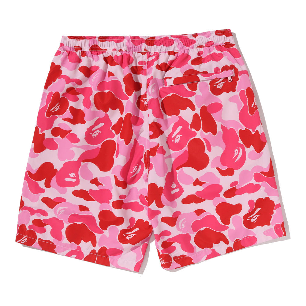 A Bathing Ape ABC Camo Ape Head One Point Beach Short - Pink