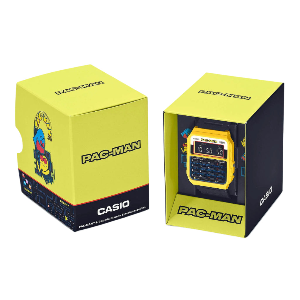 Casio Pac-Man digital watch in themed packaging