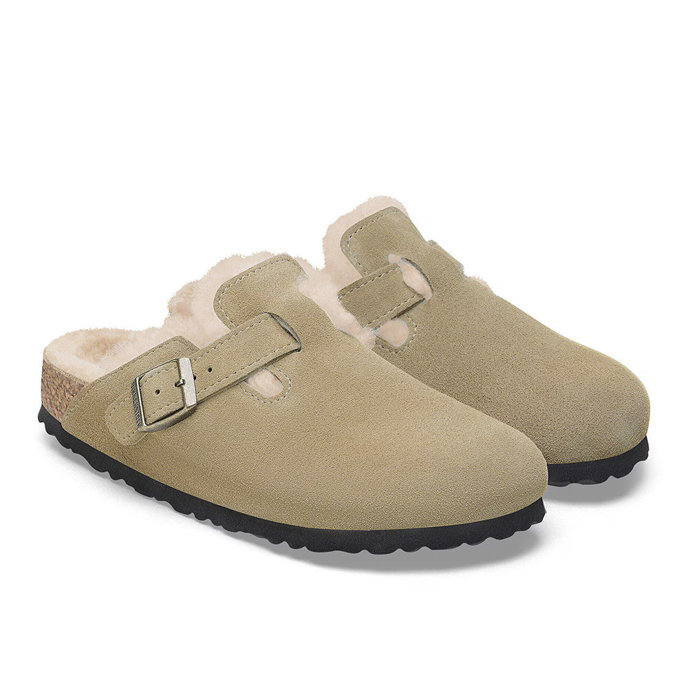 Birkenstock Boston Shearling Suede - Taupe