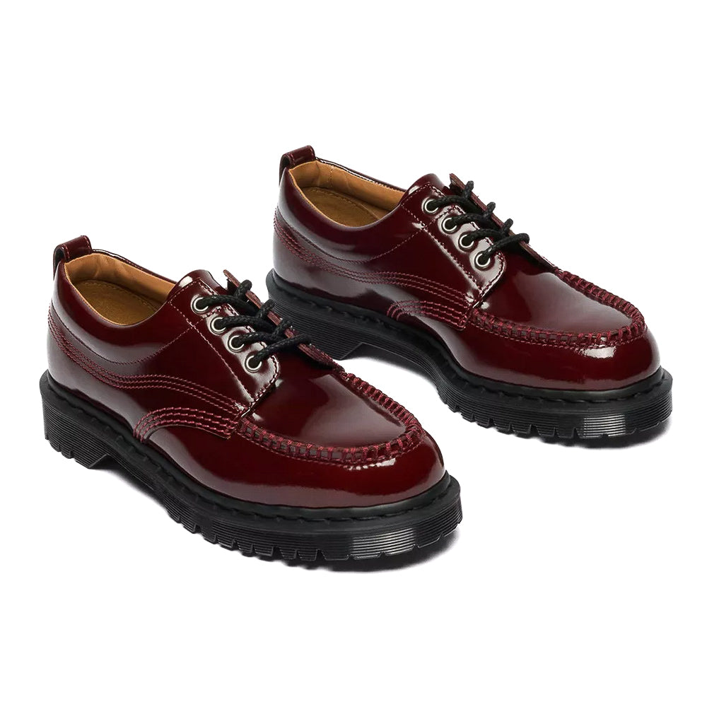 Dr. Martens Lowell Lacquered Leather Moc Toe - Cherry Red – Fresh