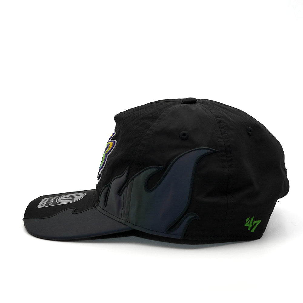 47 x FRSH x Tampa Bay Rays "Iridium" Side Flames- Nylon Hitch LC Snapback