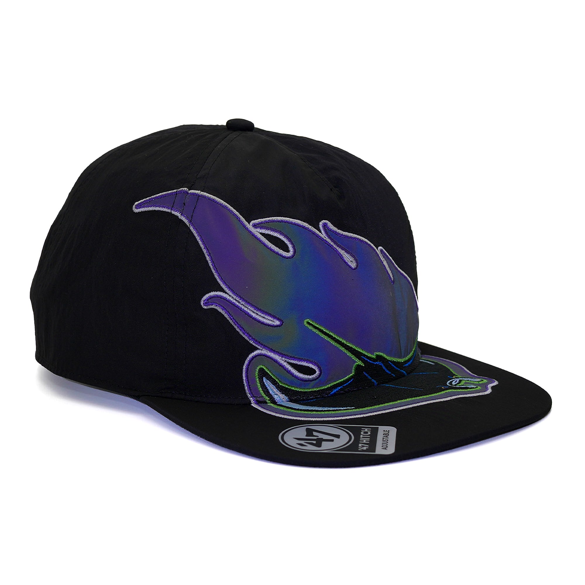 47 x FRSH x Tampa Bay Rays "Iridium" Flame Ray- Nylon Hitch LC Snapback