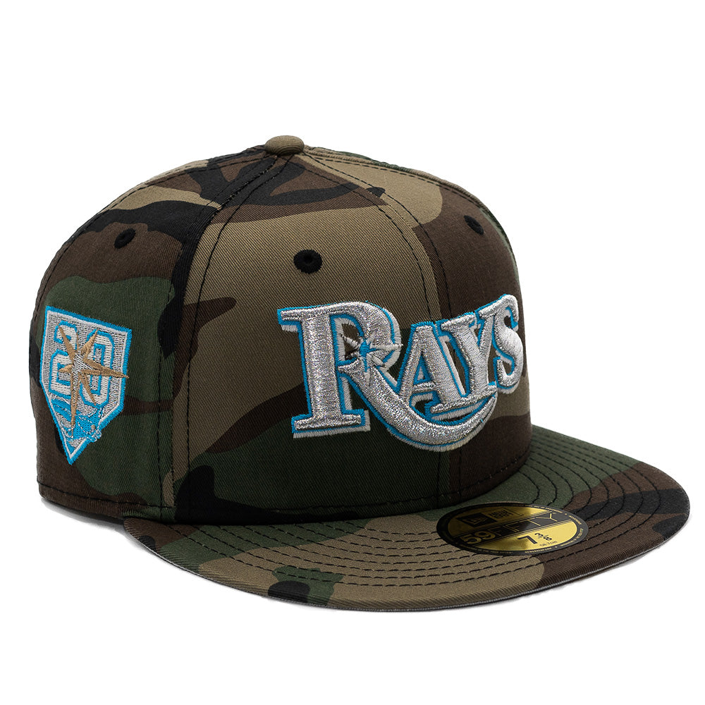 Fresh Rags X New Era Cap  Tampa Bay Rays "20 Seasons"  Woodland Camo/Grey  59fifty Fitted  70819516