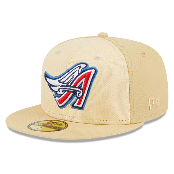 New Era Anaheim Angels Raffia Front 59FIFTY Hat (60417745) Vegas Gold / 7 3/4
