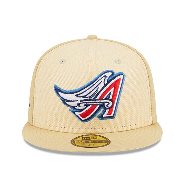 New Era Anaheim Angels Raffia Front 59FIFTY Hat (60417745) Vegas Gold / 7 3/4