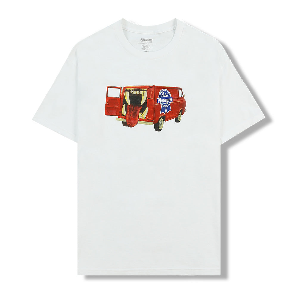 Pleasures X Pabst Blue Ribbon Beer Van SS Tee White P23W059-WHITE