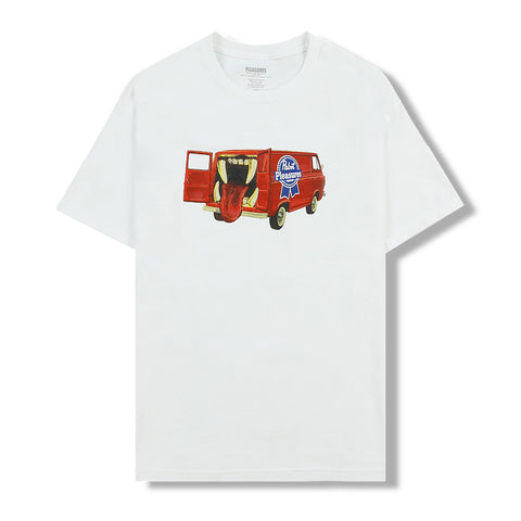 Pleasures X Pabst Blue Ribbon  Beer Van SS Tee  White  P23W059-WHITE