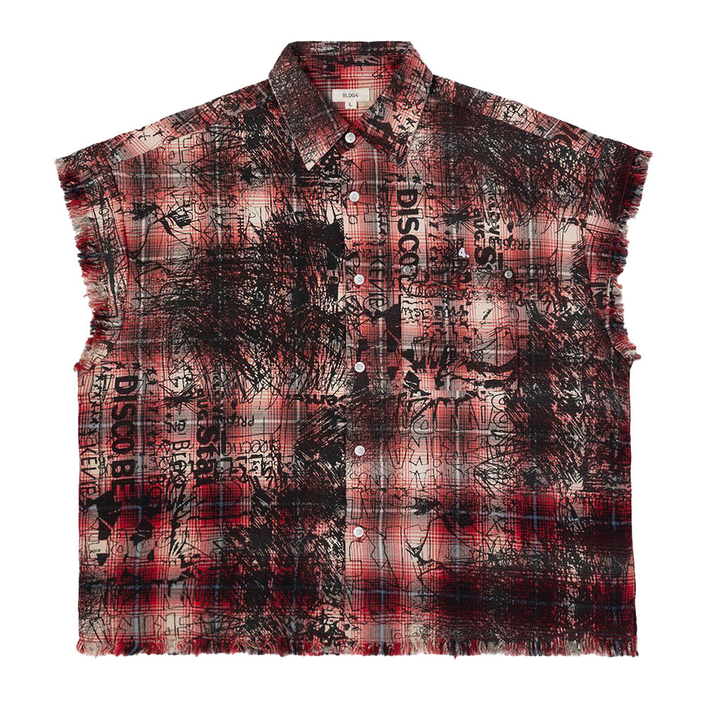 BLDG4 Arc Sleeveless Woven Button Up