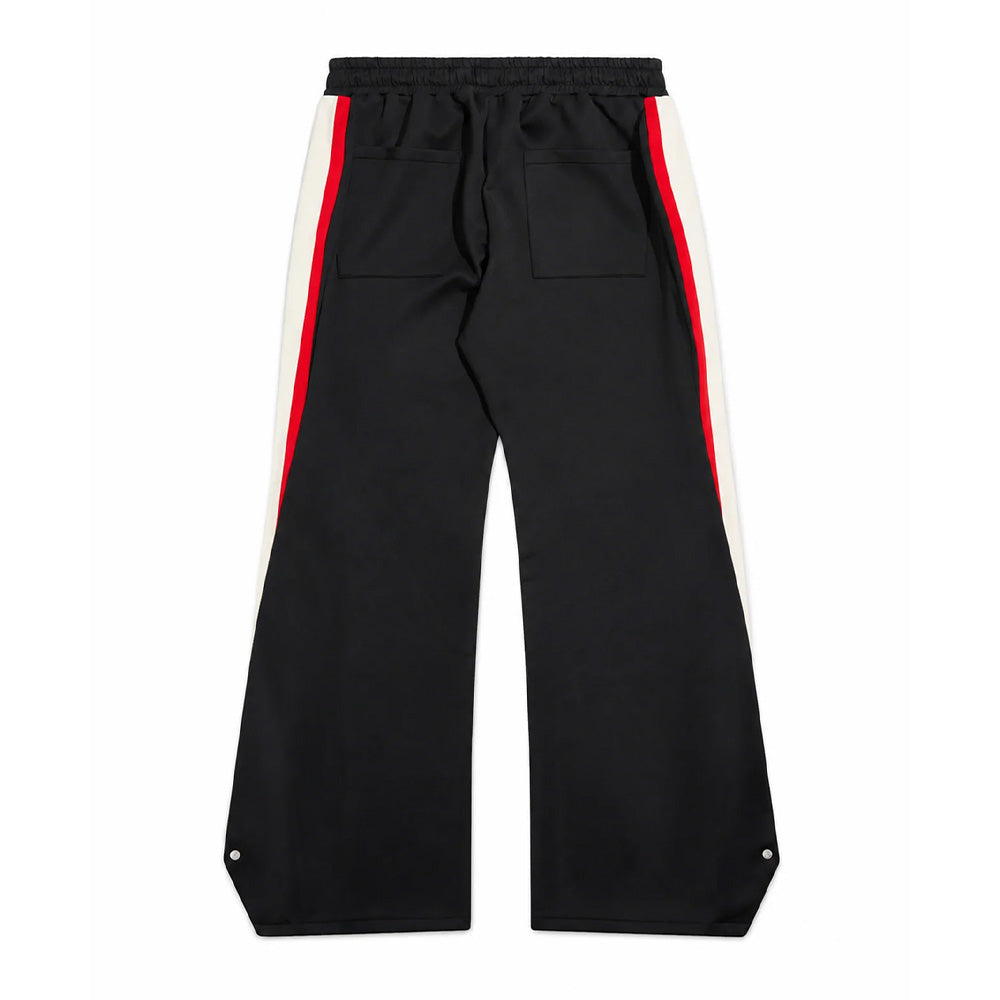 Diet Starts Monday Striped Snap Track Pants - Black