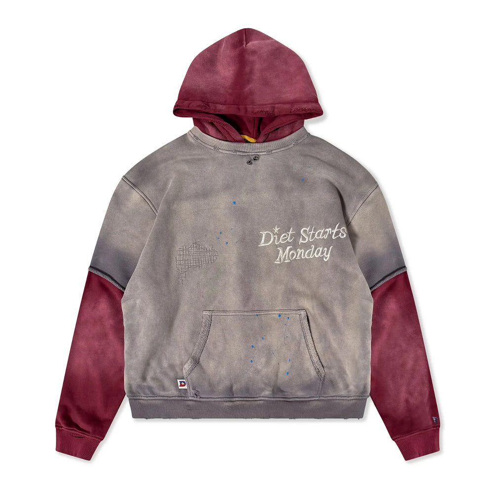 Diet Starts Monday Double Layer Pullover Hoodie "Washed Black"