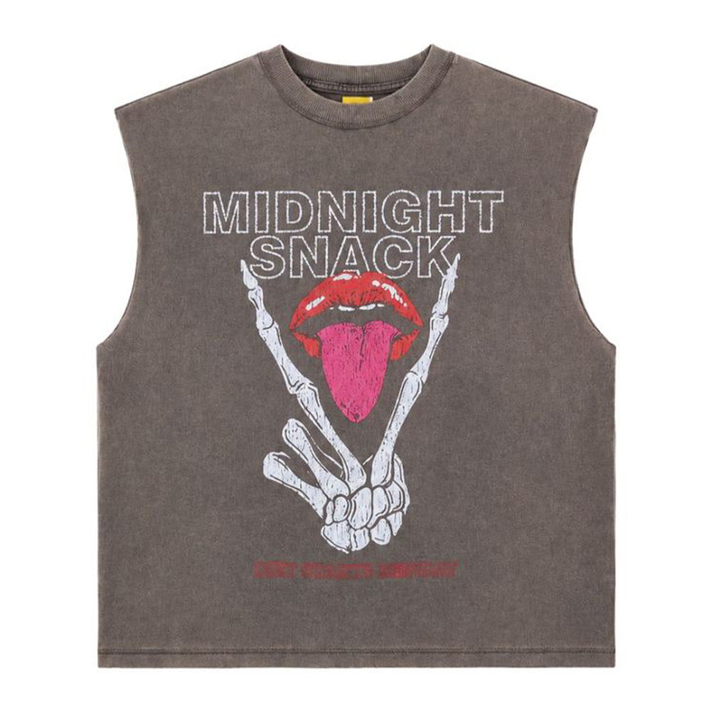Diet Starts Monday Midnight Snack Cut-Off SL Tee - Vintage Black