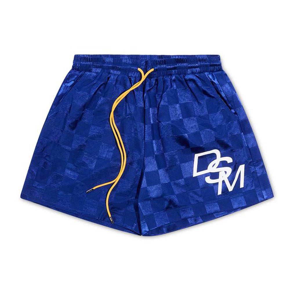 Diet Starts Monday Checkered Nylon Shorts - Blue