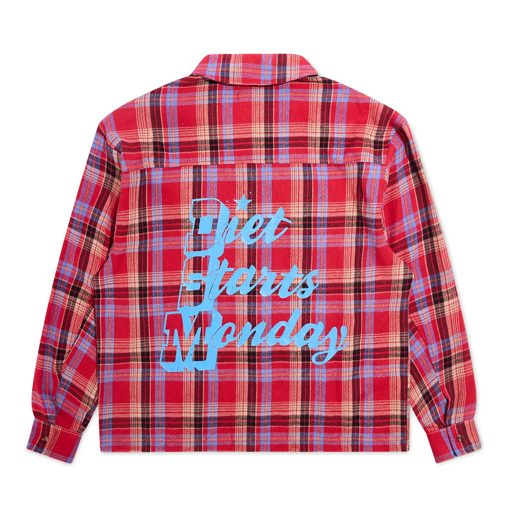 Diet Starts Monday Star Plaid LS Flannel