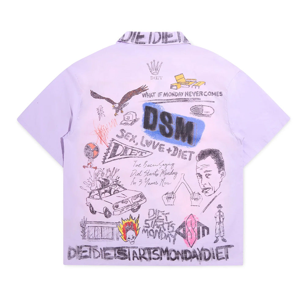Diet Starts Monday Doodle Button Up Shirt