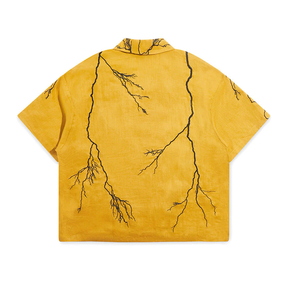 Diet Starts Monday Lightning Linen SS Woven Button Up
