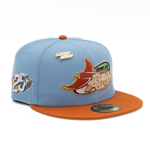 FRESH RAGS X NEW ERA TAMPA BAY RAYS SCRIPT 25th Anniversary SIDE PATCH - 9FORTY AFRAME SNAPBACK Holiday Berries & Pine