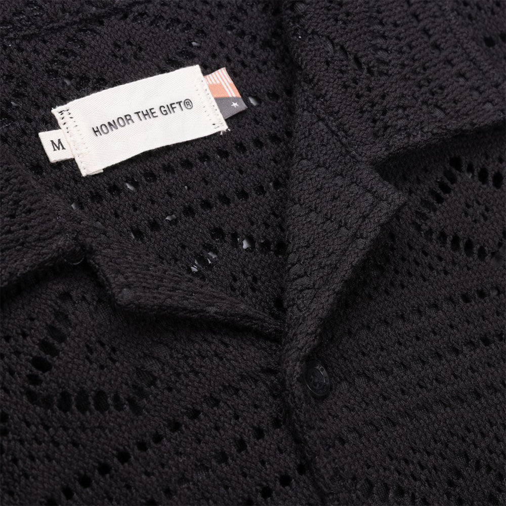 Honor The Gift Pointelle Crochet Woven Shirt