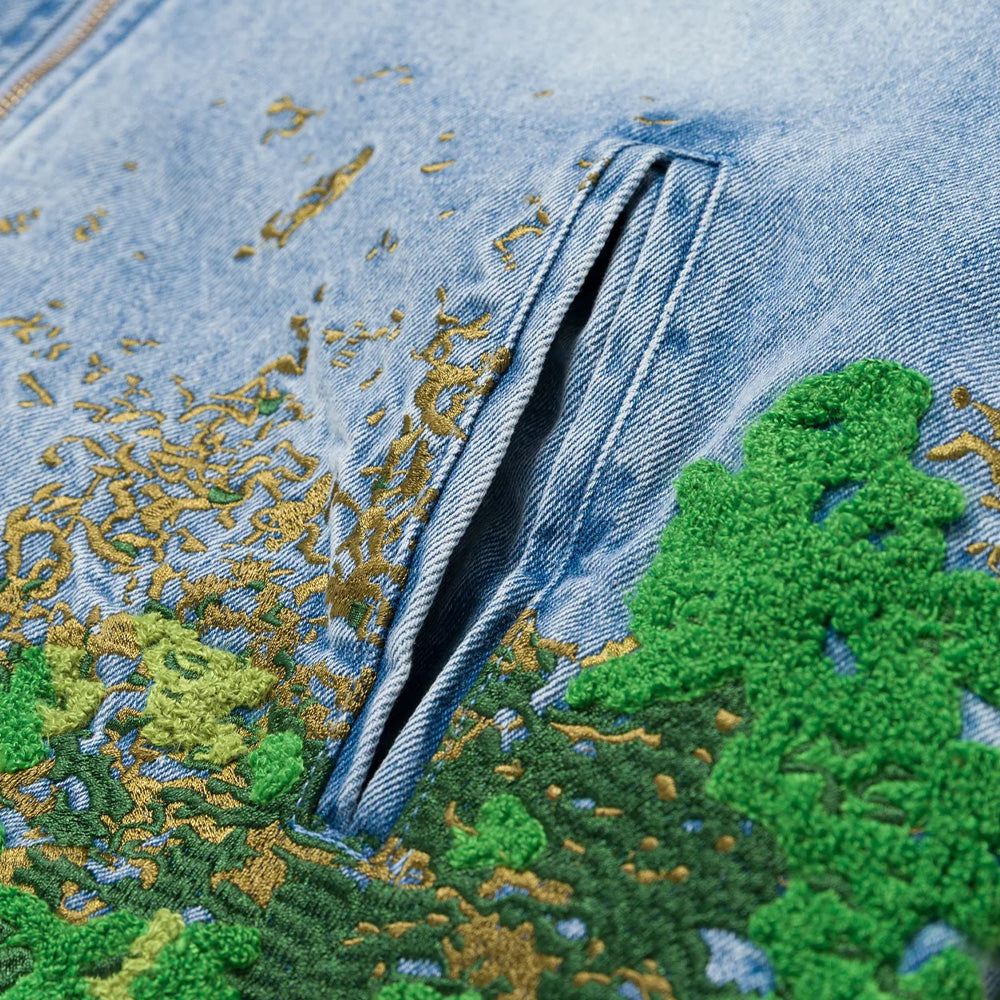 Ryoko Rain Moss Denim Work Jacket