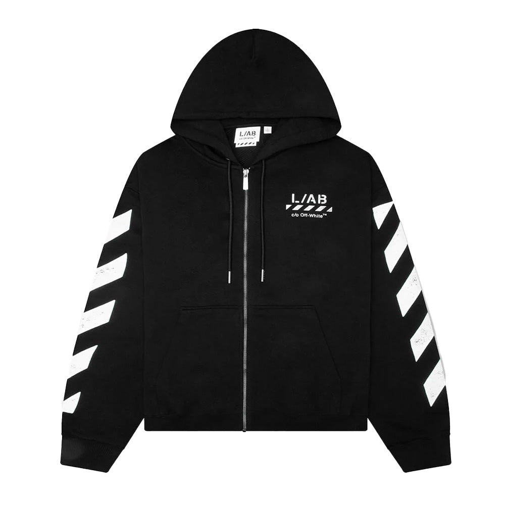 Off-White パーカー ブラック　サイズL L/AB c/o Off-White Diag Full Zip Hoodie – Fresh Rags FL