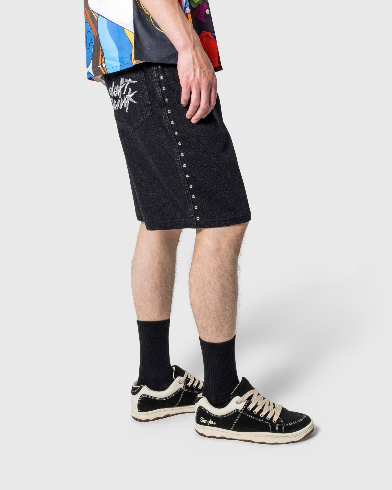 Daft Punk X Pleasures Lucky Studded Denim Jorts