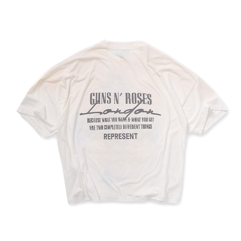 Guns N Roses X Represent Cross SS Tee - Washed Ecru