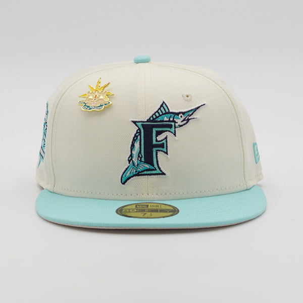 New Era Cap 59FIFTY Florida Marlins 10th Anniversary Side Patch Holiday Toy Pack FR Exclusive 7 1/8 / Black/Beetroot/Lime / 5950 Fitted