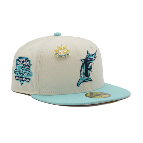 New Era Cap 59FIFTY Florida Marlins 10th Anniversary Side Patch Holiday Toy Pack FR Exclusive 7 1/8 / Black/Beetroot/Lime / 5950 Fitted