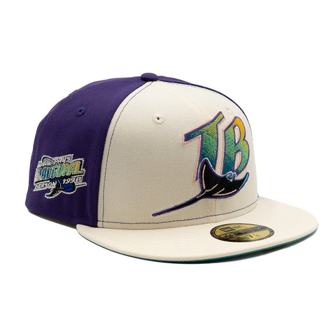FRESH RAGS X NEW ERA TAMPA BAY RAYS SCRIPT 25th Anniversary SIDE PATCH - 9FORTY AFRAME SNAPBACK Holiday Berries & Pine