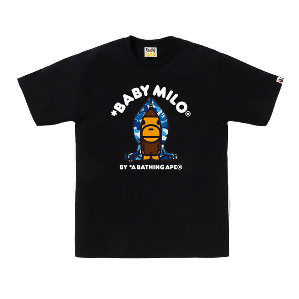 A Bathing Ape ABC Camo Milo Hoodie SS Tee - Black/Blue Camo