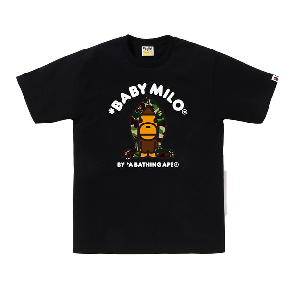 A Bathing Ape ABC Camo Milo Hoodie SS Tee - Black/Green Camo