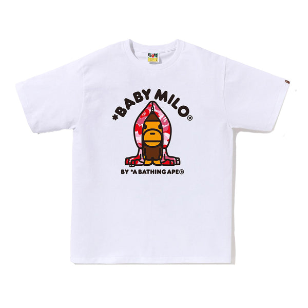 A Bathing Ape ABC Camo Milo Hoodie SS Tee - White/Pink Camo