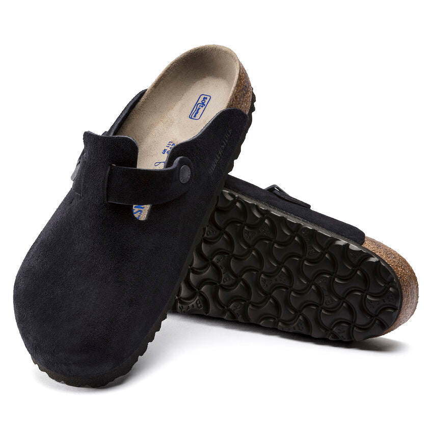 Birkenstock Boston Soft Footbed Suede Leather - Midnight