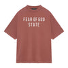 Fear Of God Essentials Heavy Crewneck SS Tee - Crimson