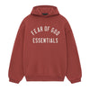 Fear Of God Essentials Fleece Pullover Hoodie - Crimson