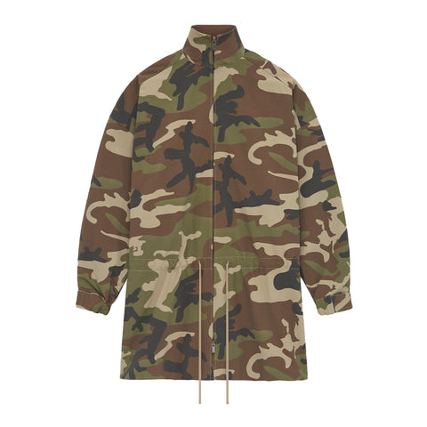 Fear Of God Essentials Military Nylon Hooded Anorak Jacket - Woodland Camo