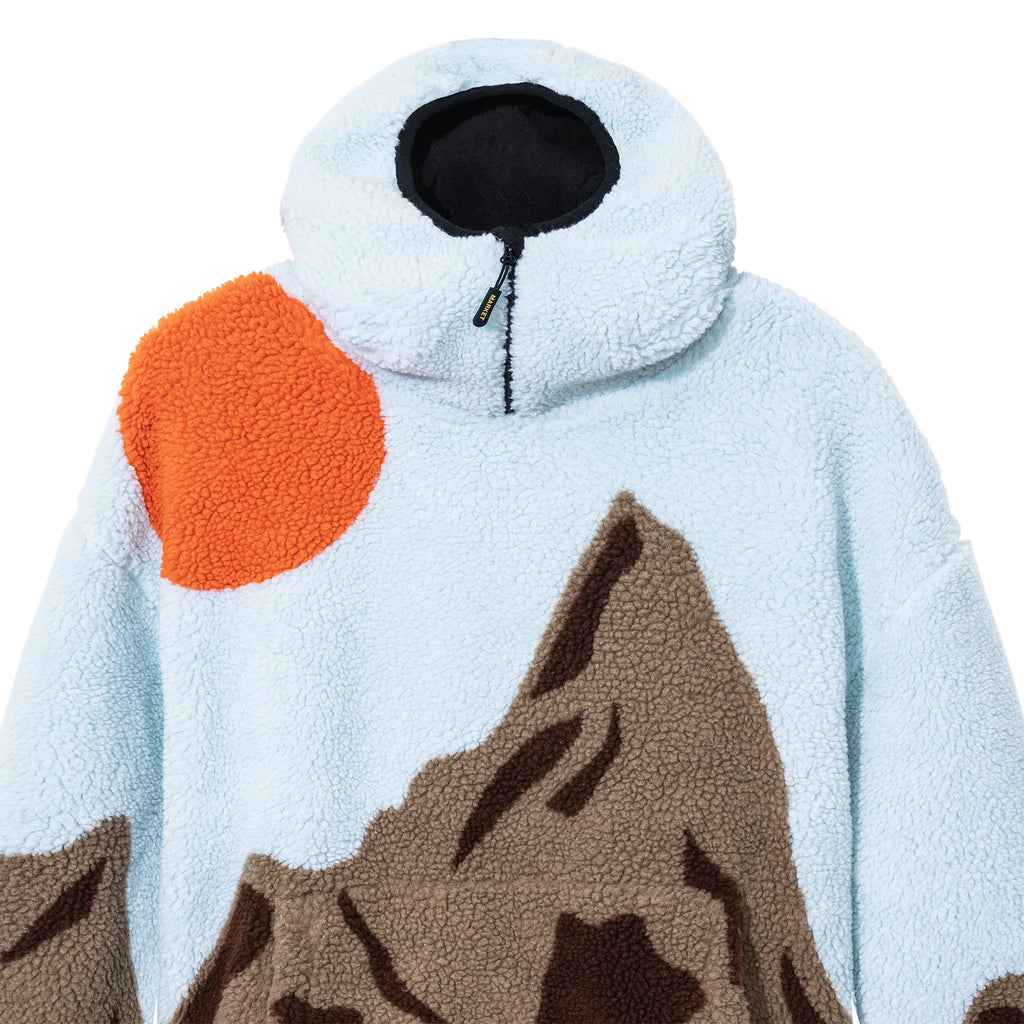 Market  1/4 Zip Peaked Polar Fleece Pullover Hoodie