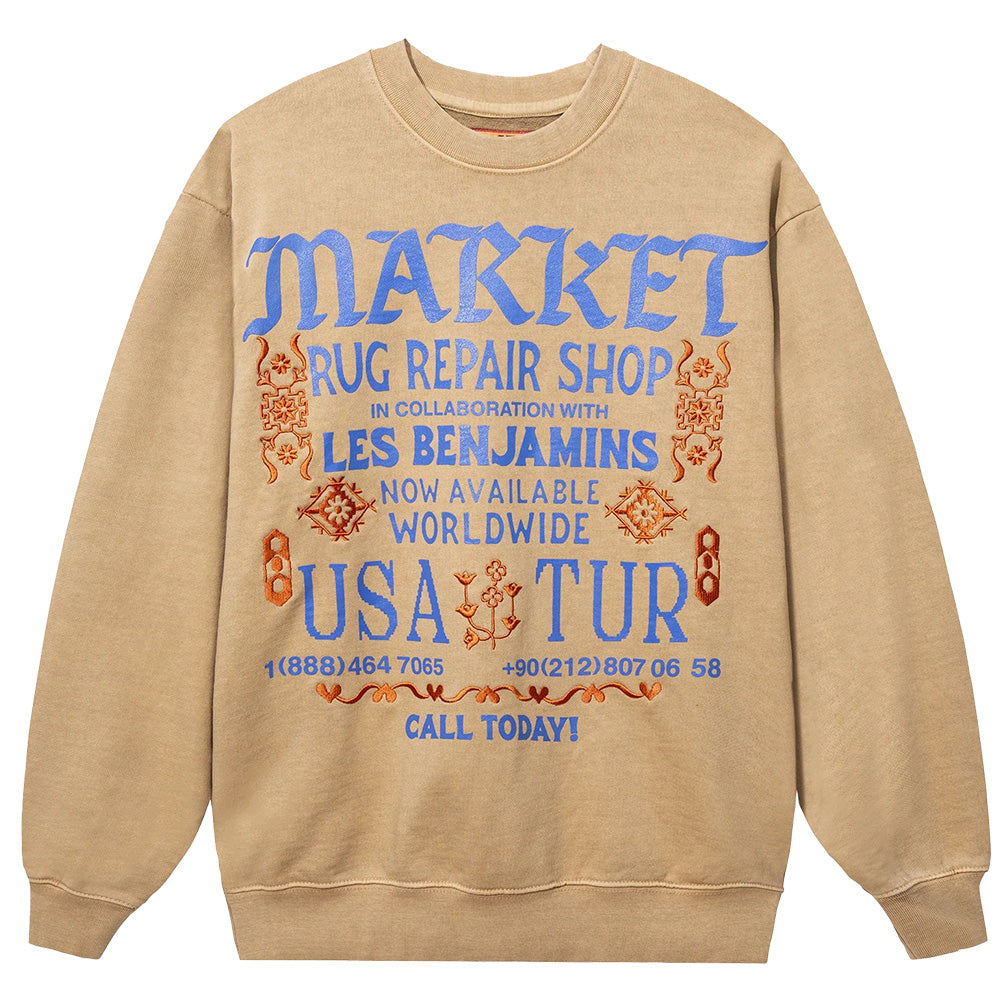 Les Benjamins X Market  Rug Repair Crewneck Sweater