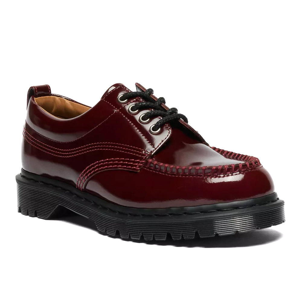 Dr. Martens Lowell Lacquered Leather Moc Toe - Cherry Red