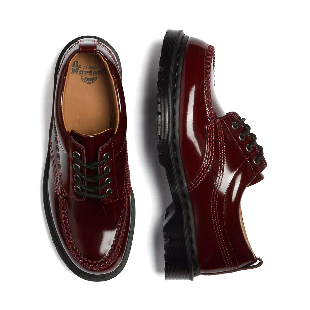 Dr. Martens Lowell Lacquered Leather Moc Toe - Cherry Red