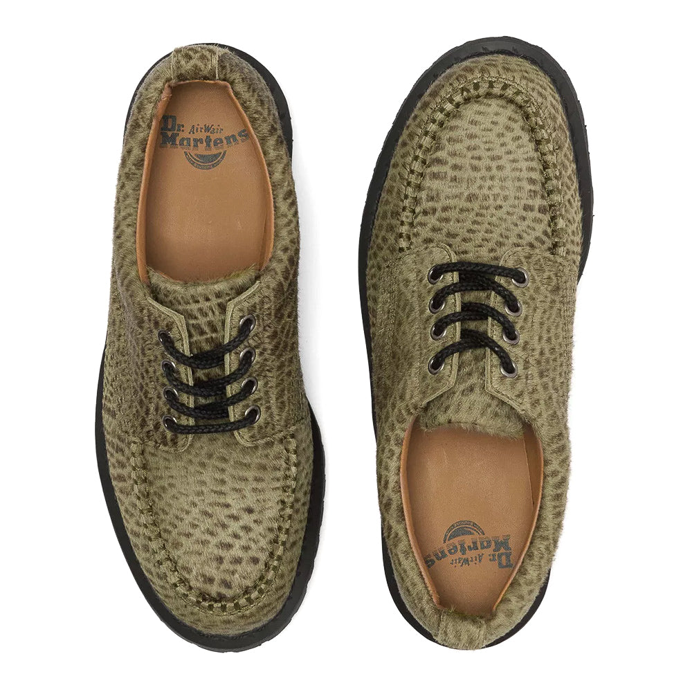 Dr. Martens Lowell Hair on Leather Moc Toe - Pebble Green