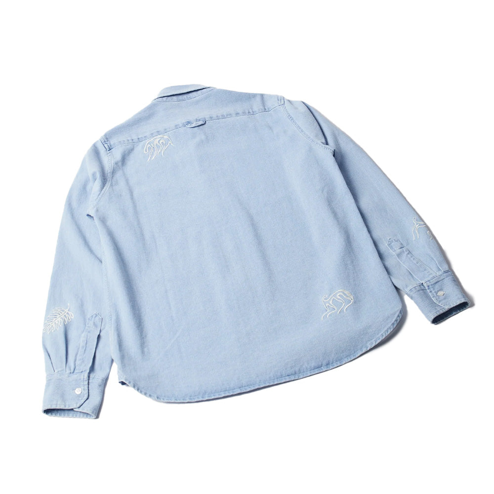 Parra Ancient Aliens Washed Denim  LS Shirt