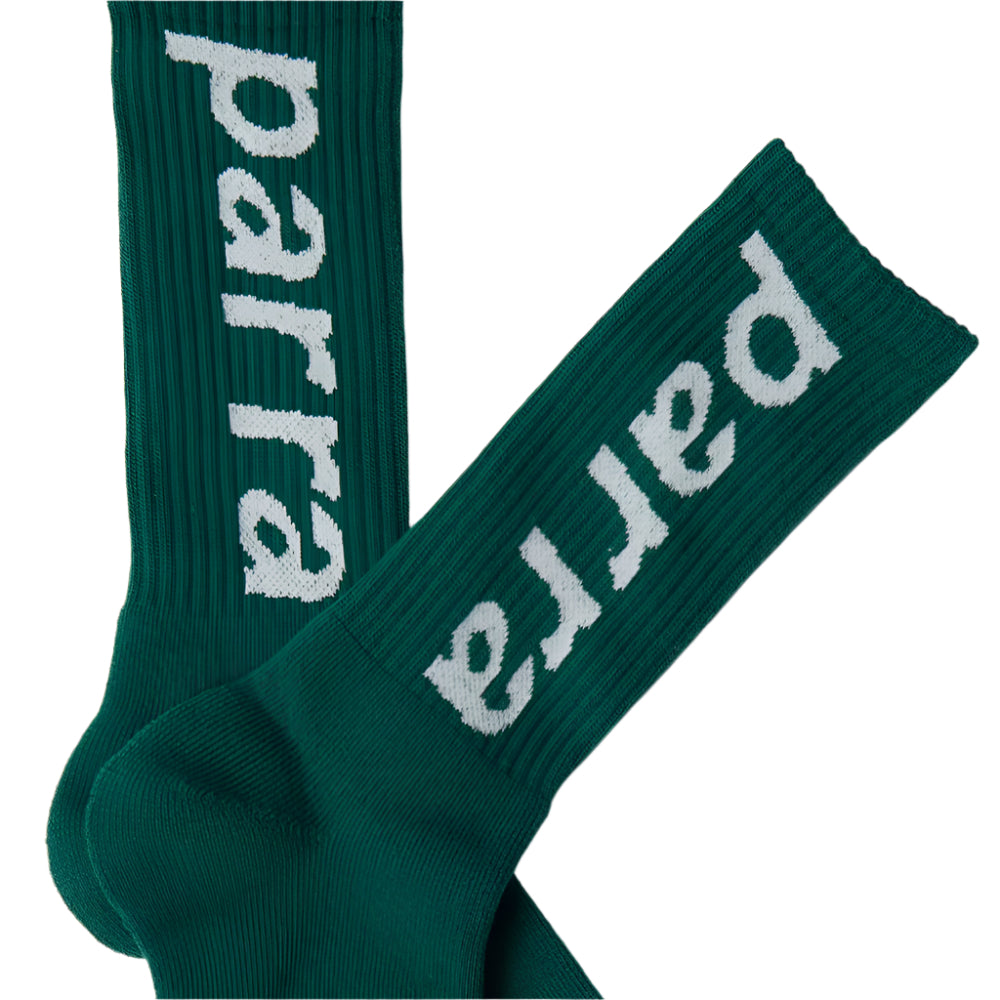 Parra Lower Case Crewneck Sock - Pine Green