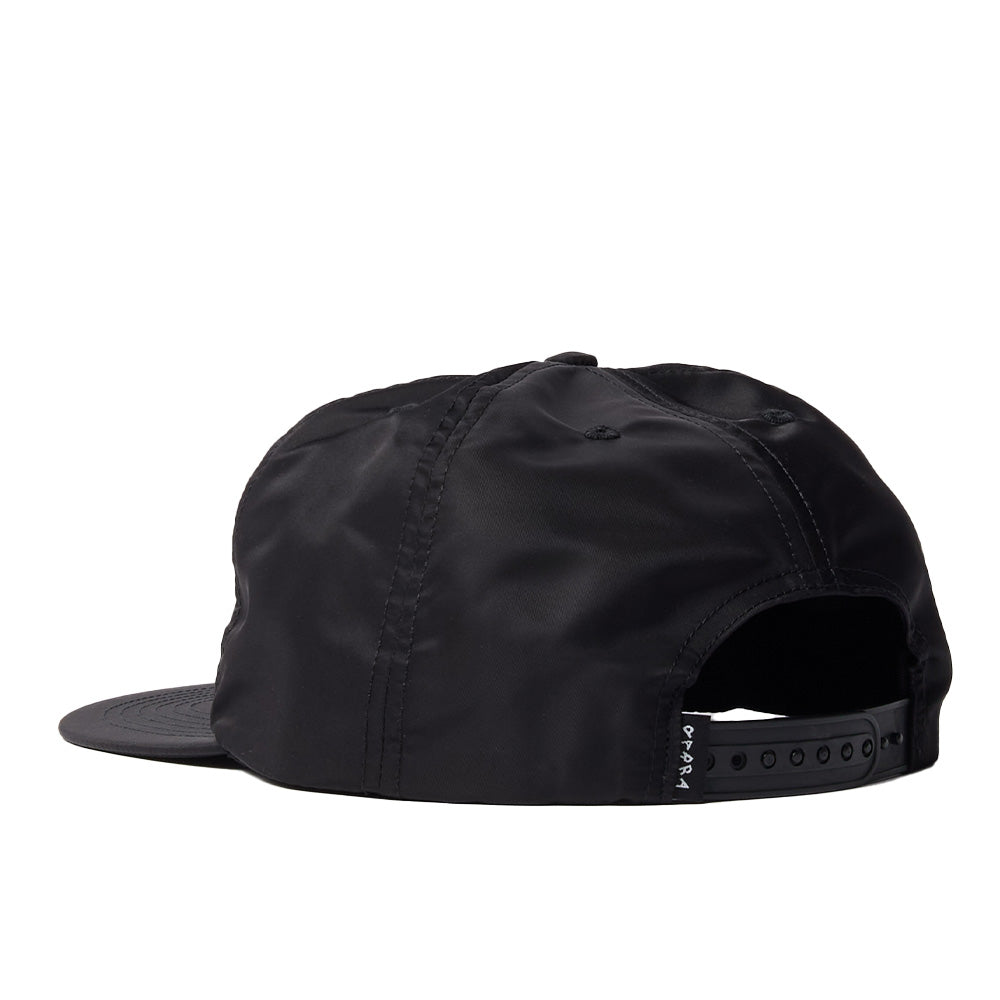 Parra Distorted 90s Memory 6 Panel Satin Snapback Hat - Black