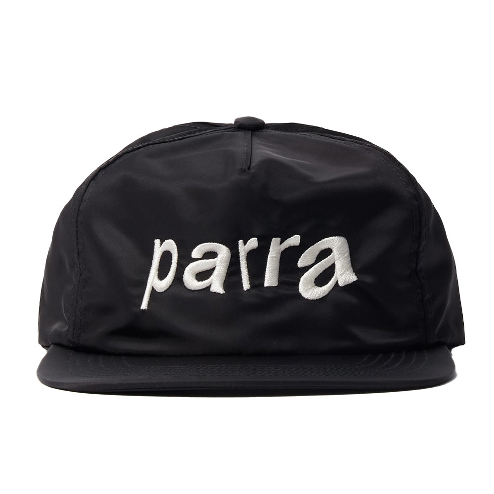 Parra Distorted 90s Memory 6 Panel Satin Snapback Hat - Black