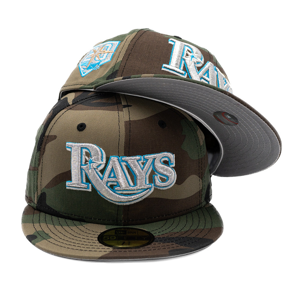Fresh Rags X New Era Cap  Tampa Bay Rays "20 Seasons"  Woodland Camo/Grey  59fifty Fitted  70819516