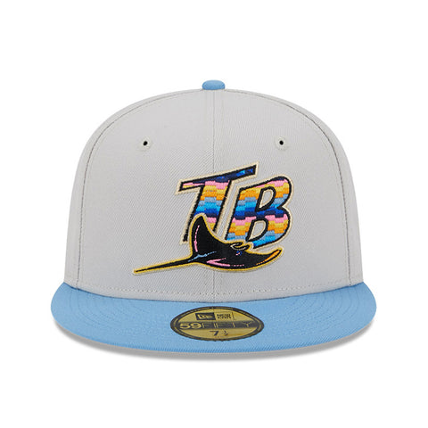 New Era Cap 59Fifty Tampa Bay Rays "Raffia Front" Tropicana Field Side Patch - Vegas Gold