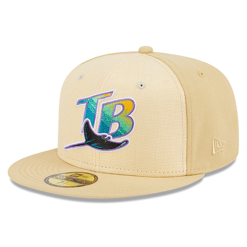 New Era 59FIFTY Tampa Bay Rays Raffia Front Fitted Hat 7 5/8 / Beige