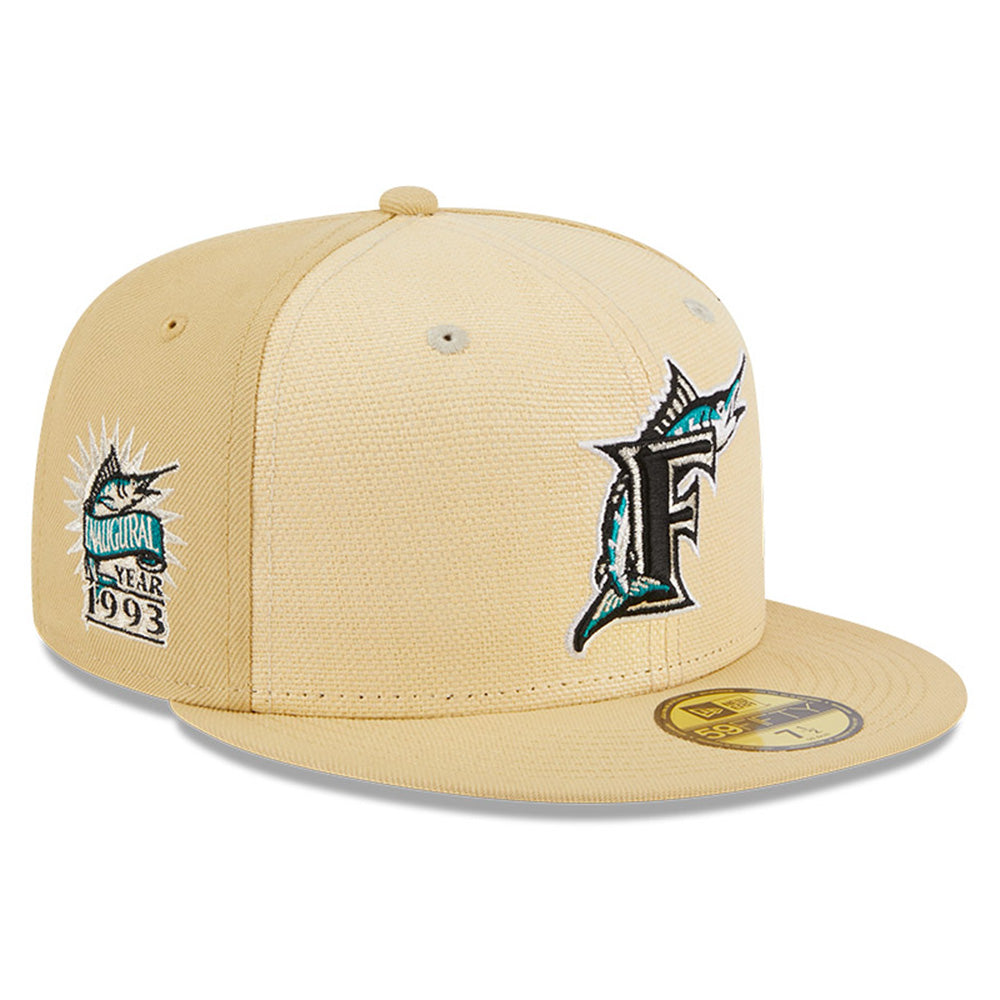 New Era Cap 59FIFTY Florida Marlins Team Shimmer Grey Under Visor 7 1/8 / Chrome Pin Stripe / 5950 Fitted