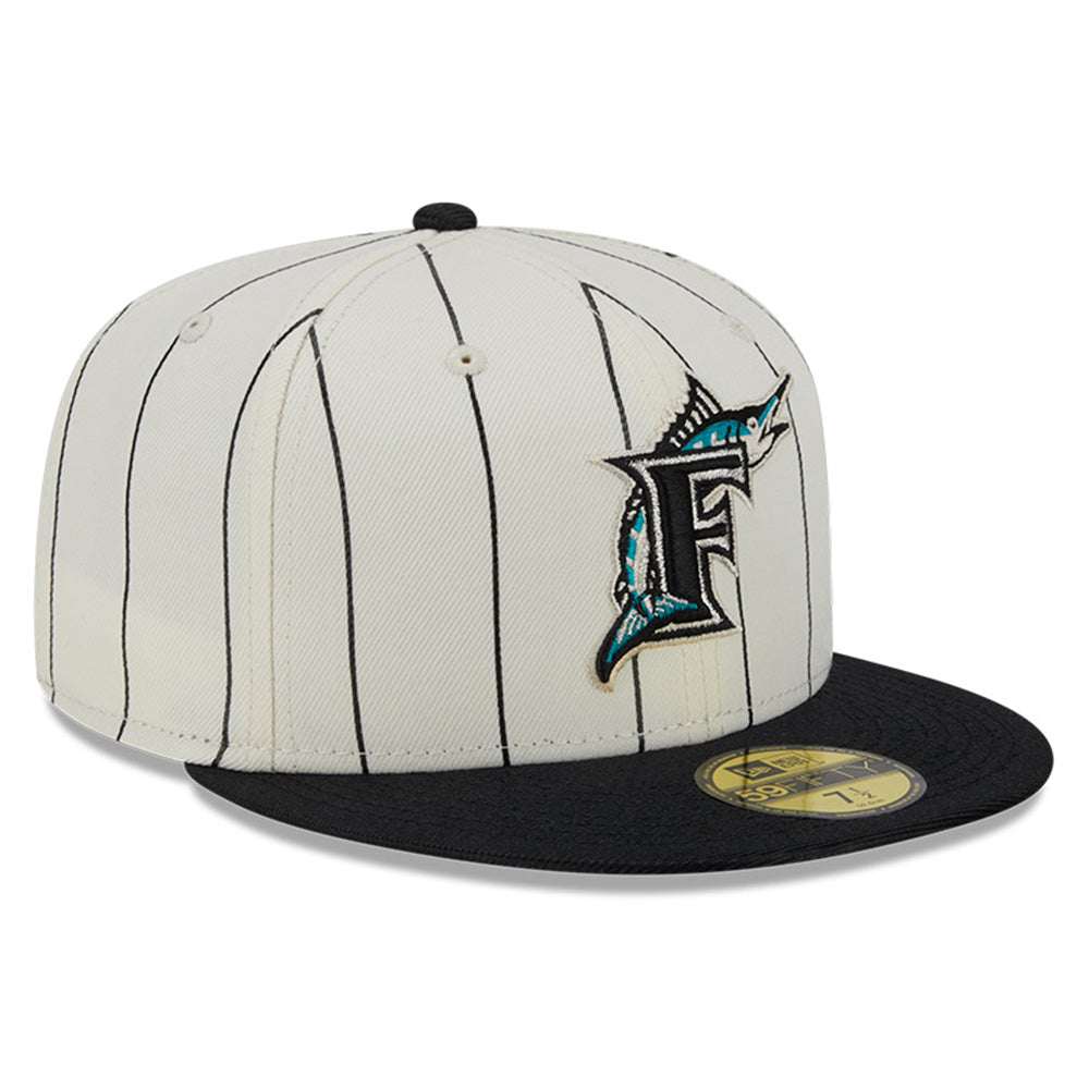 New Era Cap 59FIFTY Florida Marlins Team Shimmer Grey Under Visor 7 5/8 / Chrome Pin Stripe / 5950 Fitted